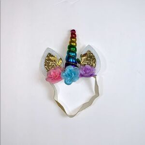 Baby girl unicorn flower birthday head piece bday